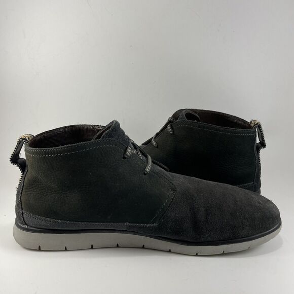 UGG Freamon Waterproof Blue Leather Black Lace Up Ankle Boots Mens Size 13 - Picture 5 of 10